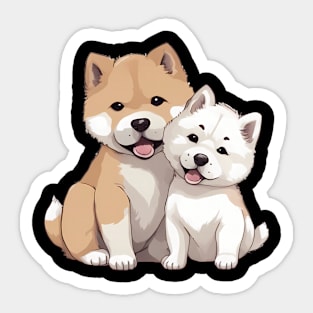 cute akita puppy Sticker